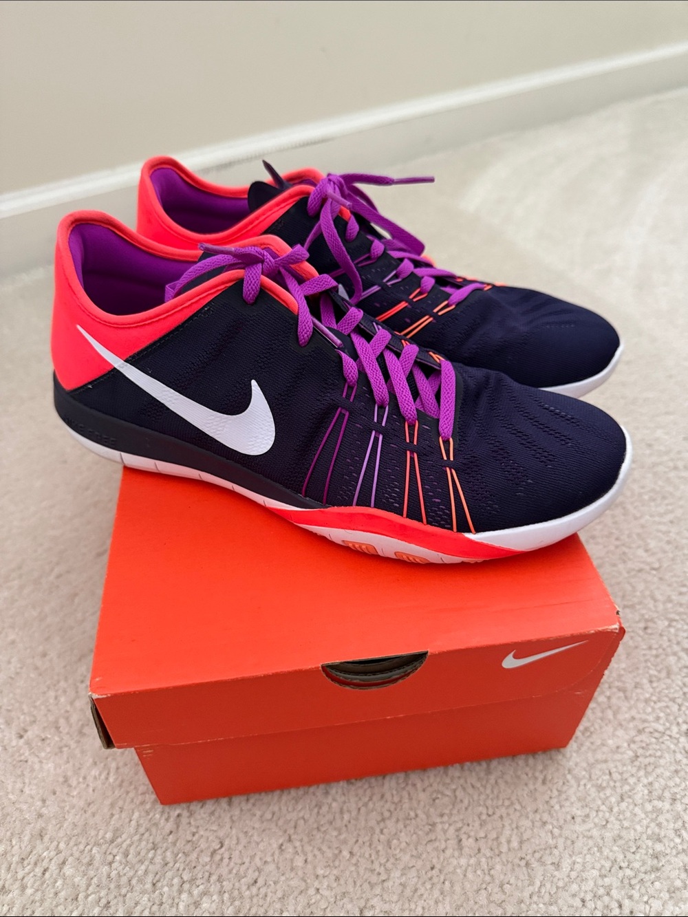 Nike Women’s Athletic Trainers - Black with Pink, Purple & Orange Accents - Picture 3 of 5
